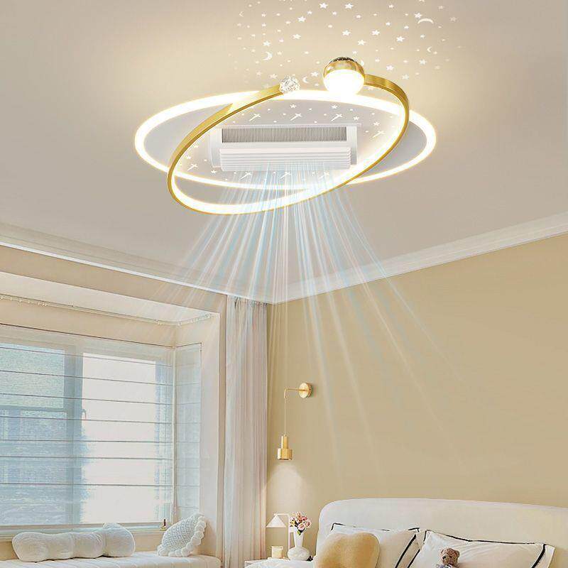 新款客厅无叶风扇灯高档客厅灯豪华带风扇的吸顶灯一体大灯