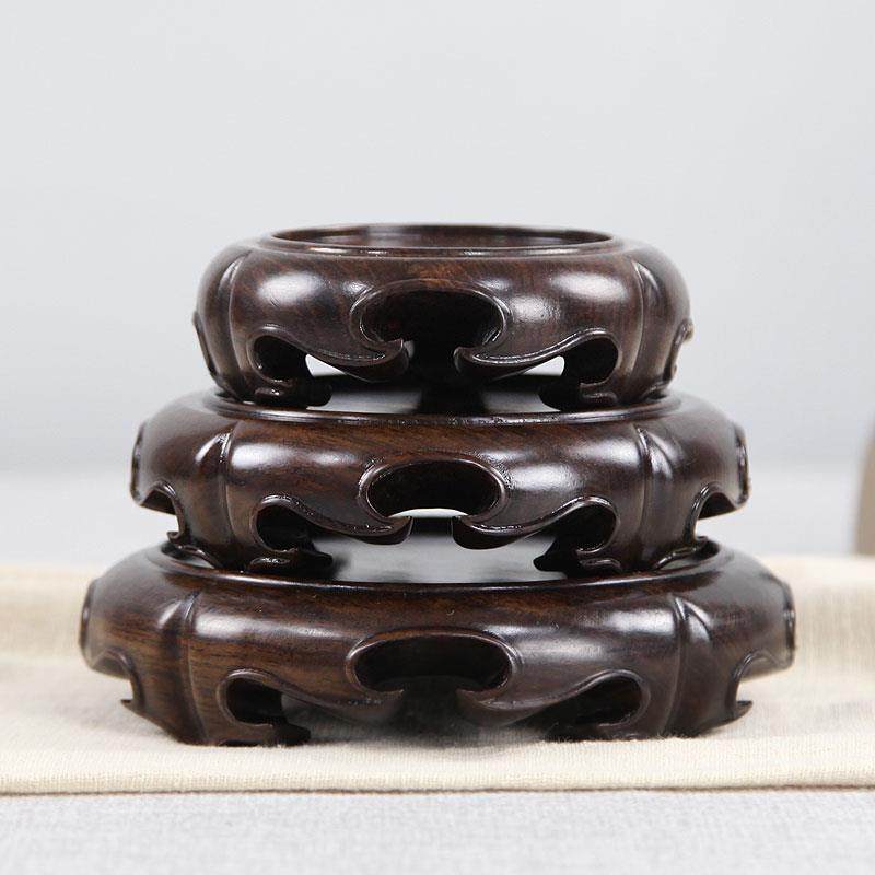 黑檀木花瓶佛像底座圆形底座实木奇石头盆景摆件原木底座,家居饰品,木雕,淘宝优惠券,粉丝福利购,淘宝优惠卷