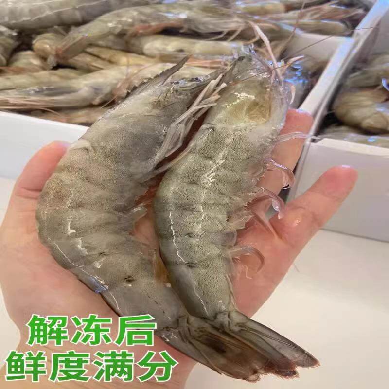 厄瓜多尔盐冻大虾新鲜冷冻超大南美白虾水冻虾海捕白虾商用