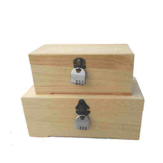 木头长方箱子复古带锁形盒子木质实木小号小型储物箱特大收纳盒