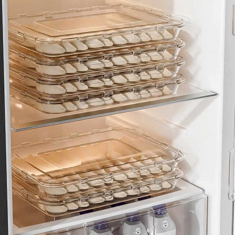 托盘保鲜速冻盒盒冻pet多层饺子饺子冰箱收纳盒家用水饺透明馄饨