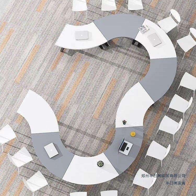 拼接桌椅组合洽谈桌办公桌会议桌移动形会议桌拼接办公桌洽谈桌
