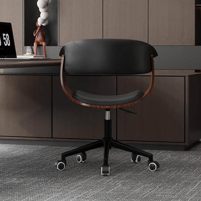 轻奢电脑椅家用实木小型卧室书房久坐转椅升降座椅办公伊姆斯椅子