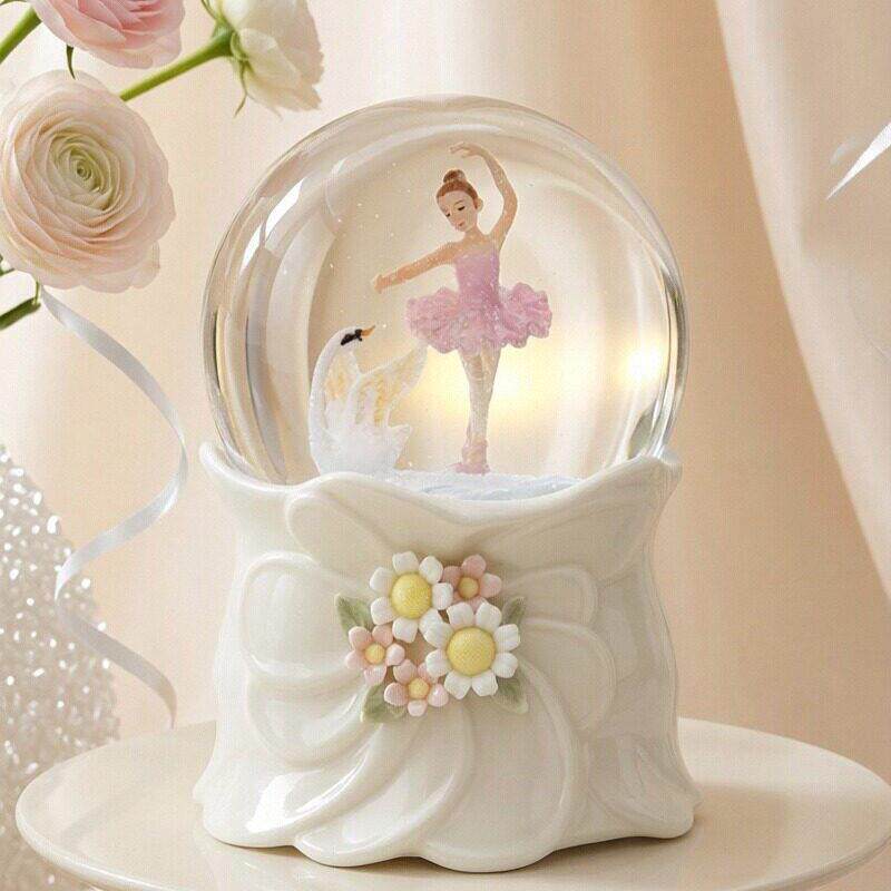 赞尔八音盒芭蕾舞女孩水晶球音乐盒生日礼物女生摆件高级感小众