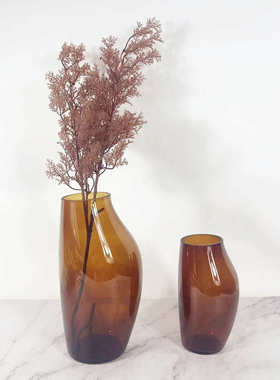 北欧玻璃电镀银色花瓶家居插花客厅装饰品摆件艺术售楼处饰品