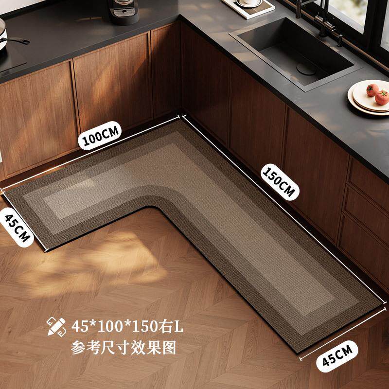 L形厨房专用地垫2025新款防滑防油吸水垫家用脚垫拐角地毯免打理