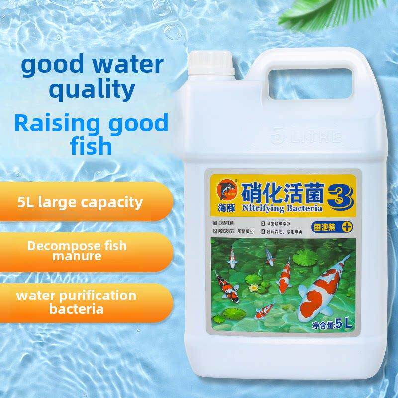 海豚鱼池硝化细菌5L大桶水族鱼缸水净化水藻澄清稳定剂锦鲤鱼制剂