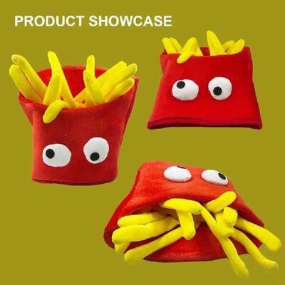 French Fries Head Cover Hat Headgear Prank Cosplay Supplies