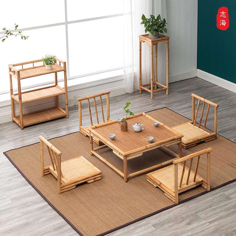 藤编榻榻米茶几日式竹藤迷你竹制实木禅意桌椅小户型创意飘窗