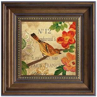 墙 田园乡村风画壁画 有客厅花鸟画框装饰画画 欧式挂画卧室 美式