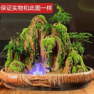 天都雄姿假山盆景吸水造景石上水奇石小盆栽天然原山水植物小摆件