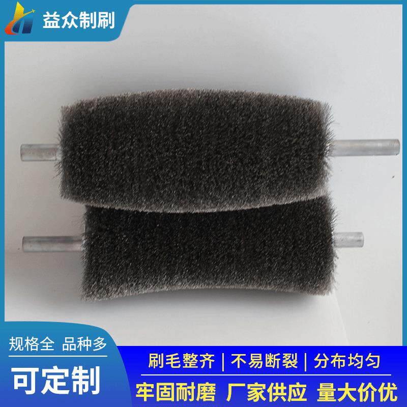 钢丝毛刷辊尼龙磨料丝清洗除锈研磨工业刷辊抛光打磨替换辊刷