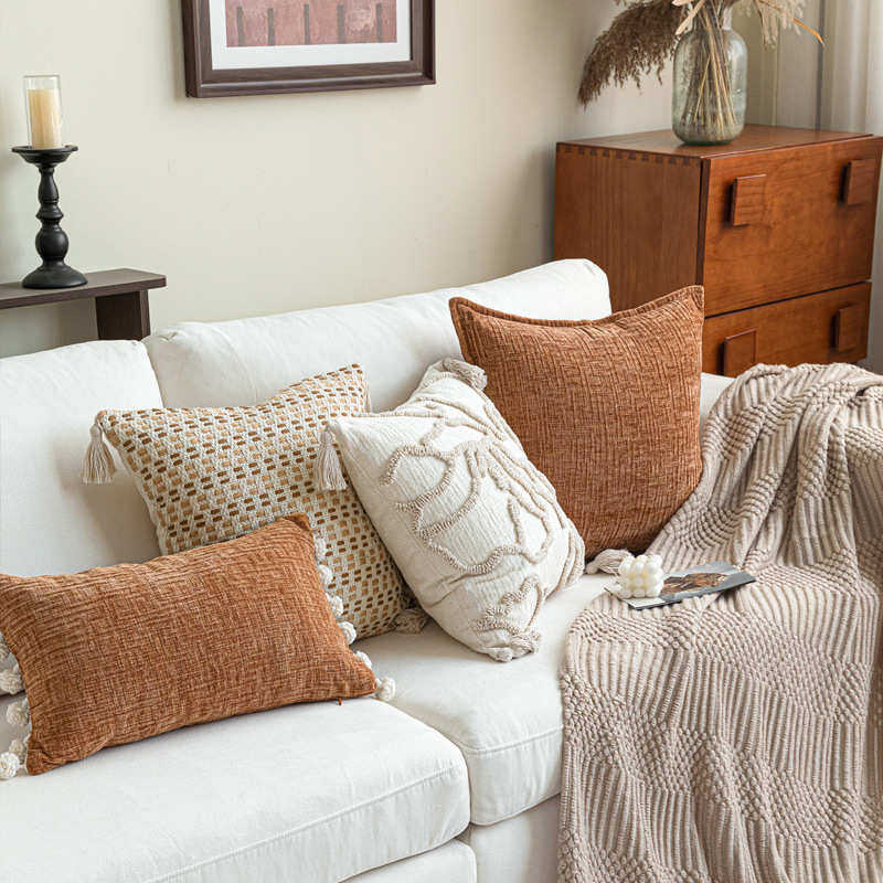 中古轻法式黄橙色系文艺风抱枕高端简约客厅沙发靠枕民宿软装腰枕,居家布艺,靠垫/抱枕,淘宝优惠券,粉丝福利购,淘宝优惠卷