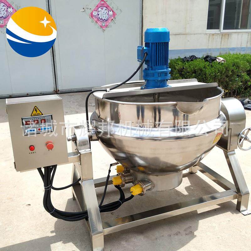 不锈钢电加热自动搅拌炼蜜锅 双层熬蜂蜜机器 工业玉米糖浆熬制锅