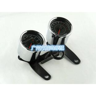 摩托车改装复古里程表总成/电子感应转速表/通用LED双色仪表总成