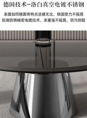 圆形茶几边几家用小户型客厅咖啡桌不锈钢银白色钢化玻璃角几轻奢