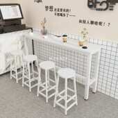 奶茶店吧台桌咖啡厅餐厅靠墙高脚桌酒吧铁艺吧台桌椅家用客厅桌子