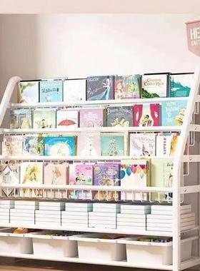 儿童书架家用置纳物书架落地绘本架移带轮QPY宝动宝玩具收架阅读