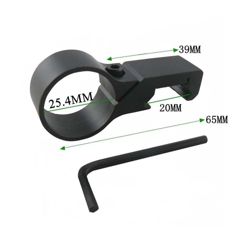25.4mm 瞄准镜支架歪脖子管夹支架 25.4mm手电筒夹具 瞄镜支架