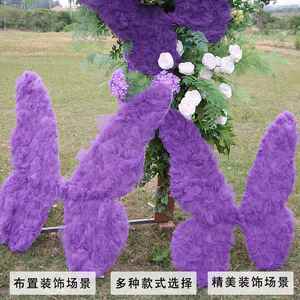 婚庆场地布置道具彩艺仿真波浪立体纱蝴蝶仿真花手工橱窗装饰道具