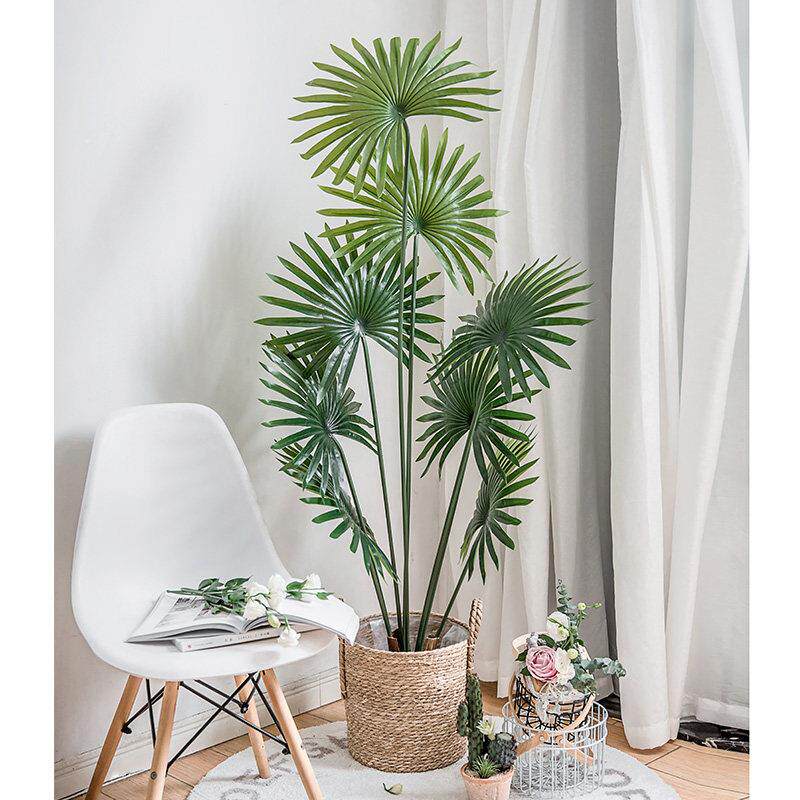 北欧风彷真植物蒲葵彷生盆栽假绿植装饰室内客厅摆件落地室内盆景