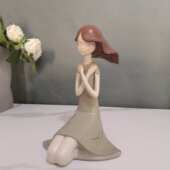 创意可爱少女心女孩小摆件树脂工艺品儿童房间电视柜桌面软装 饰品