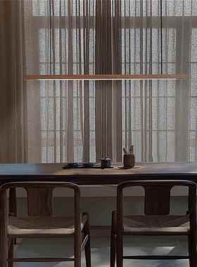 日原木13091灯LED长条吊灯轻奢桌现代简约木吧台办公茶室餐式桌实吊灯