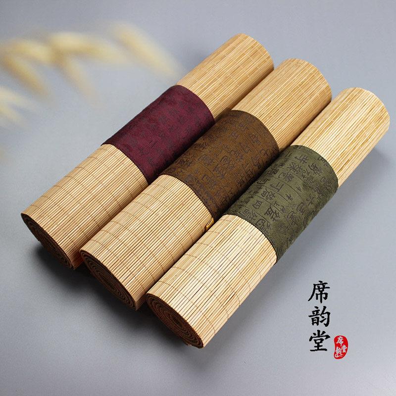 茶席竹席麻布禅意布艺茶帘茶垫日式功夫泡茶干泡席香席隔热垫桌旗