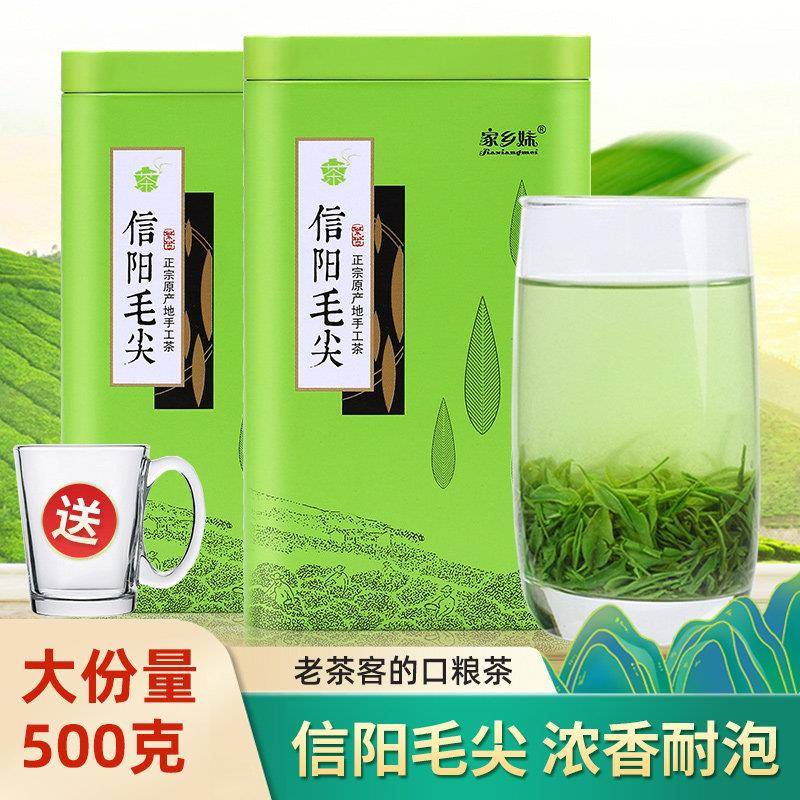 家乡妹2026新茶叶信阳毛尖绿茶高山雨前春茶浓香型手工大叶茶500g