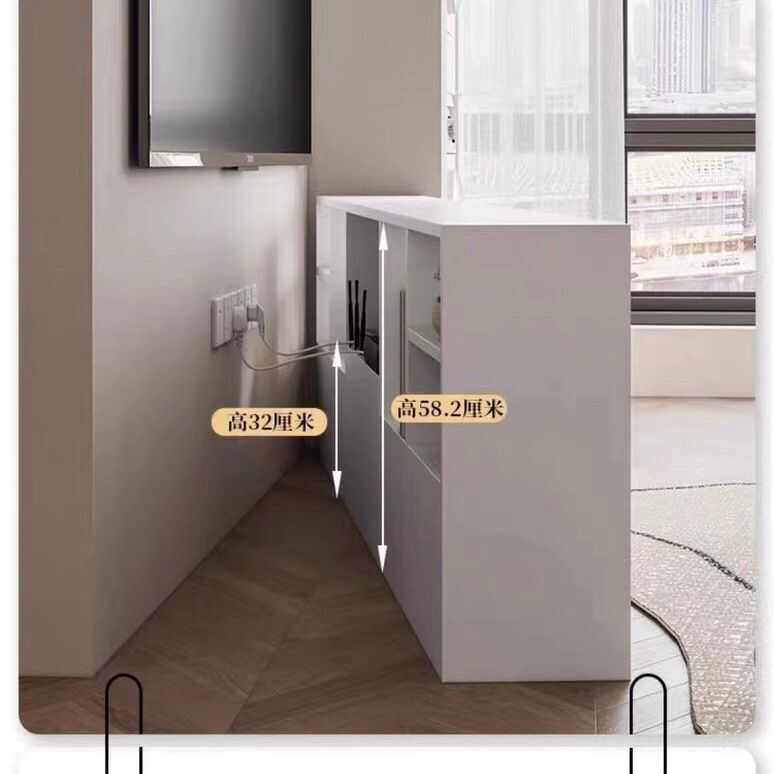 电视柜20公分极窄款25收纳储物柜一体60cm高款无腿落地格子30