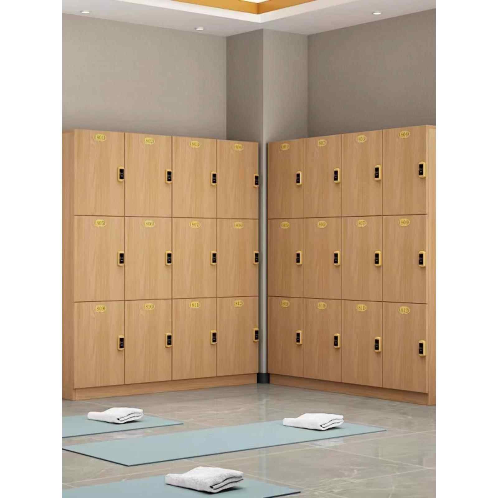 更衣柜健身房木质员工储物柜浴室洗浴中心鞋柜带锁瑜伽美容院柜子