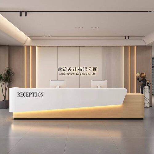 简约公司前台接待台酒店大厅服务台公室前台桌售楼部吧台收银台