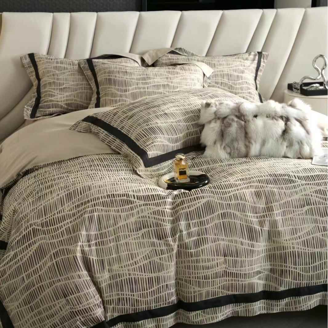 秋冬高级感120支天丝棉磨毛四件套轻奢全棉纯棉裸睡床单被套南通