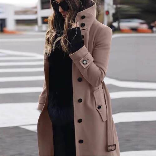 Women's woolen coat, jacket with belt, women's coat