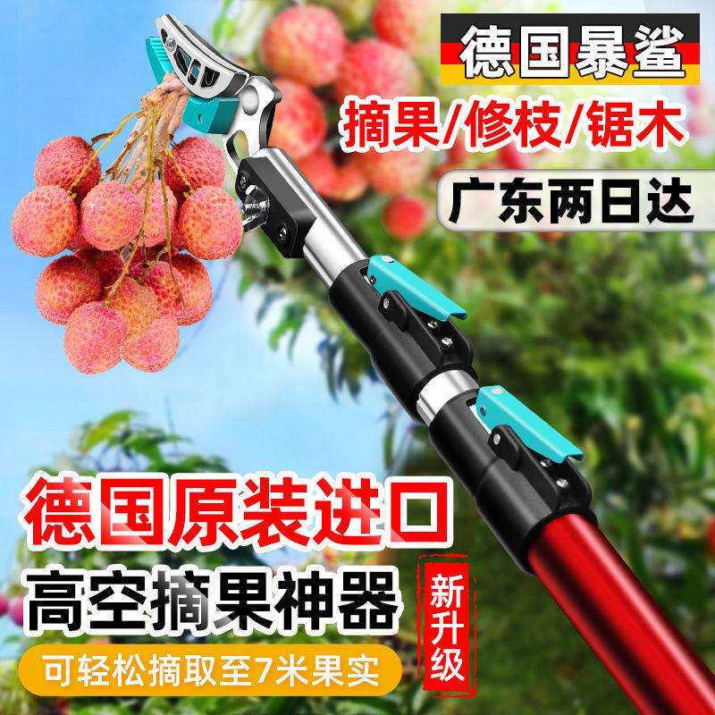 德国进口摘果神器新款高枝剪伸缩高空水果摘果器摘荔枝龙眼枇杷