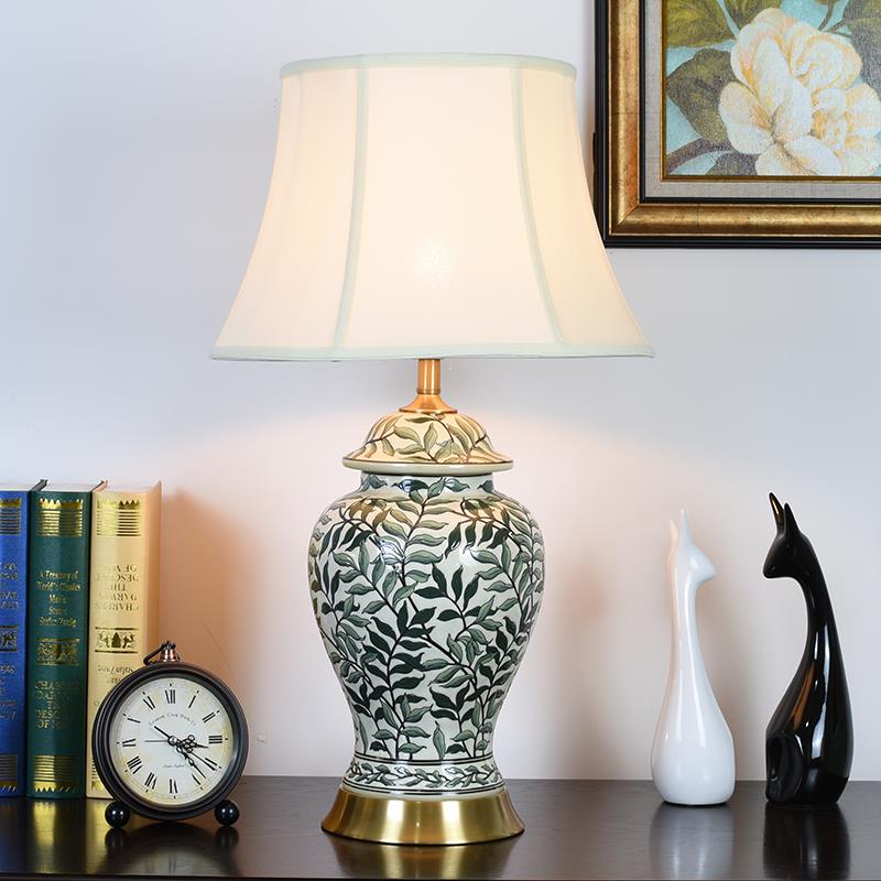 正品HH式全陶瓷台灯卧美室 欧式奢复华古大号客厅样板铜房新中式