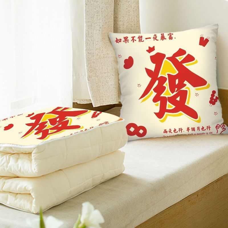 多功能车内靠垫沙发抱枕被子两用高档冬天加厚办公室午睡毯二合一