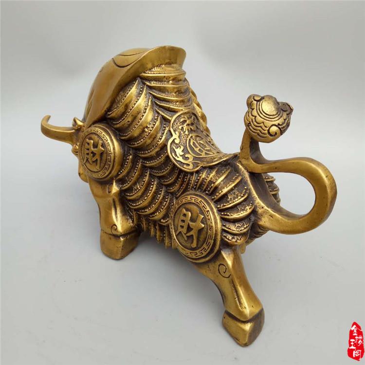 精美铜器家居办公工艺品黄铜牛摆件牛气冲天生肖牛铜牛金牛摆件