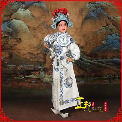 正龙戏装儿童团花箭衣/京剧戏曲演出服装古装武生武将杨家将剑衣