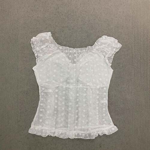 Women's Sweet Cute Ruffle Button Front Off Shoulder Blouse