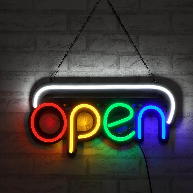 东阳LED软管复古酒吧霓虹灯字母发光管店名广告牌50*25cm open牌