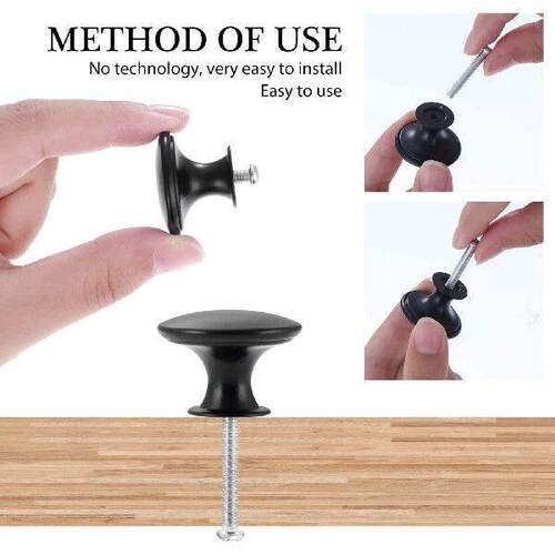 12pcs black single hole single grain small handle cabinet