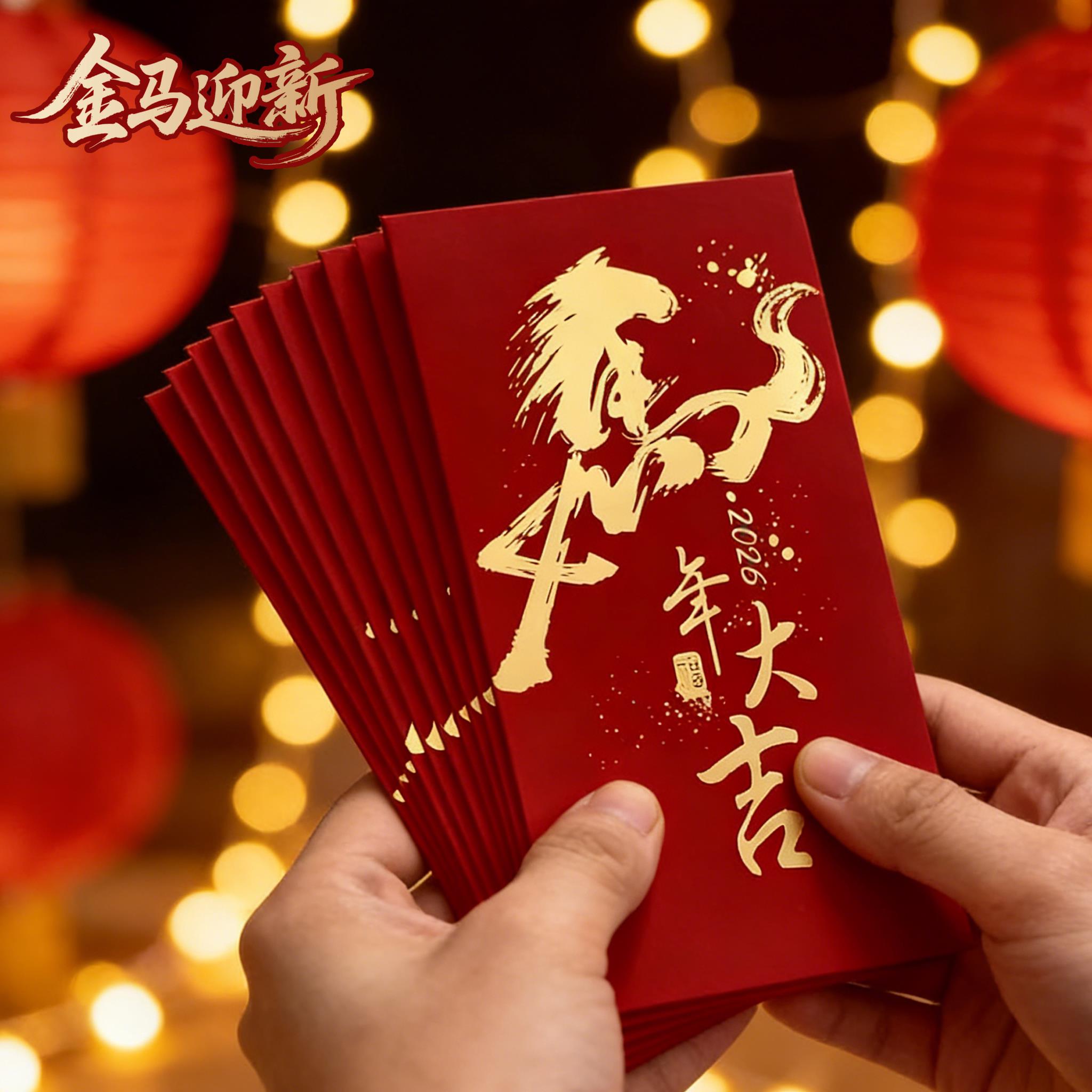马年红包2026款新年创意独特书法大吉大利是封拜年压岁钱个性定制