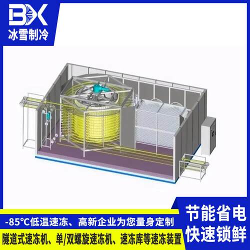 不锈钢双螺旋速冻机果蔬玉米豆子冷冻设备食品商用螺旋速冻机