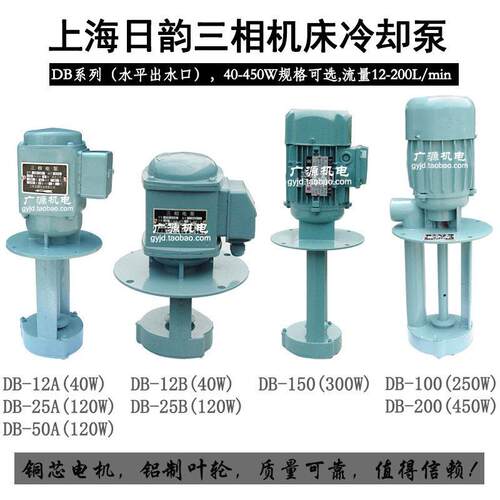 上海日韵DB-12A/12B/25B/50/100/200机床冷却泵/380V油泵铜线电机