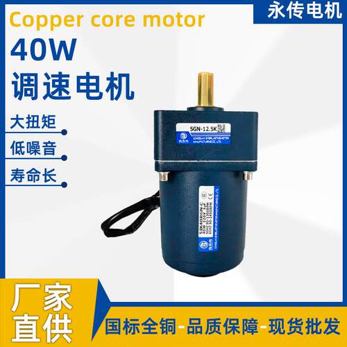 微型电机交流220V5GN12.5K齿轮箱刹车马达40W调速电机可定