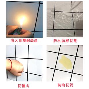 0J0铝塑板自粘3d立体仿瓷砖墙贴厨房防火防油卫生间防水墙裙翻新