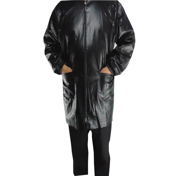 新款皮衣革罩男劳保服防水围裙工p作服机车皮宽衣外套u保暖耐磨松