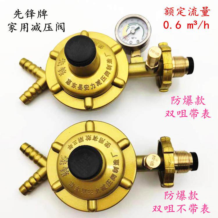 新标先锋煤气阀门家用燃气灶热水器防爆减压单双嘴带表液化低压伐