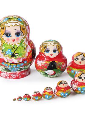5/10-Layers Houten Russian Nesting Doll Matryoshka Poppen Vo